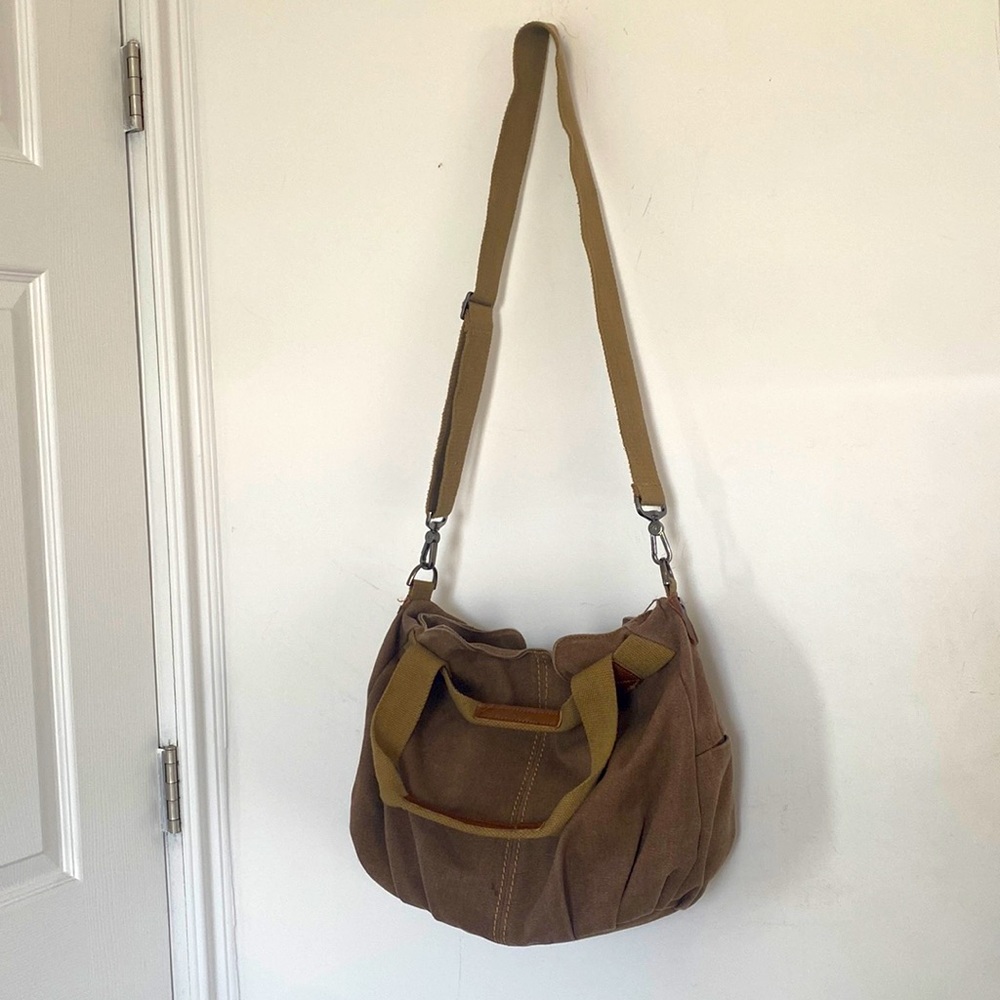 Super cute brown canvas bag